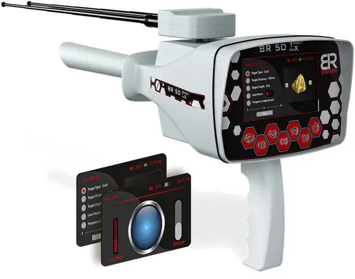 BR Detector BR Detector BR50 Target Max Uzun Menzilli Altın, Hazine ve Metal Arama Cihazı (İki Sistem, Sinyal Filtreleme, Renkli Ekran)