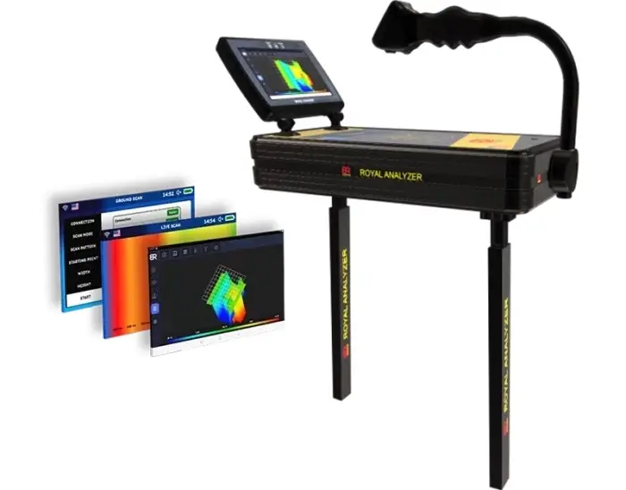 BR Detector BR Detector Royal Analyzer Pro 6000 Çift Sistemli 3D Yer Altı Görüntüleme ve Define Cihazı (Canlı Tarama, Çift Sensör, Tablet Ekran)