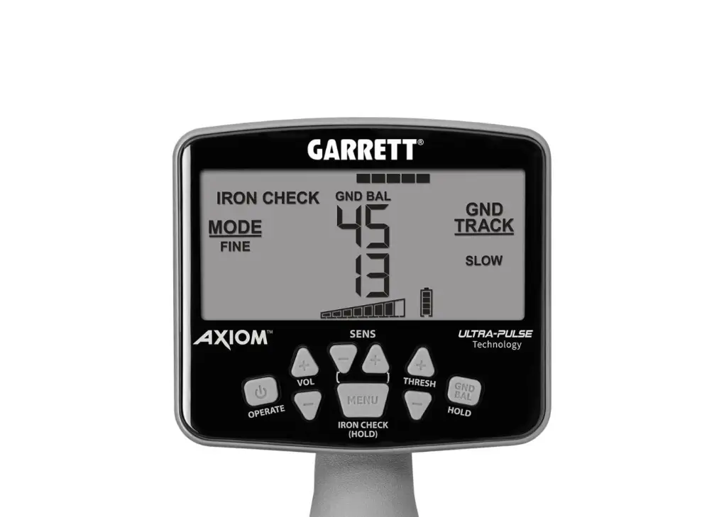 Garrett Garrett Axiom Pulse Induction Altın ve Define Dedektörü (13x11" Mono ve 11x7" DD-FC Başlık)