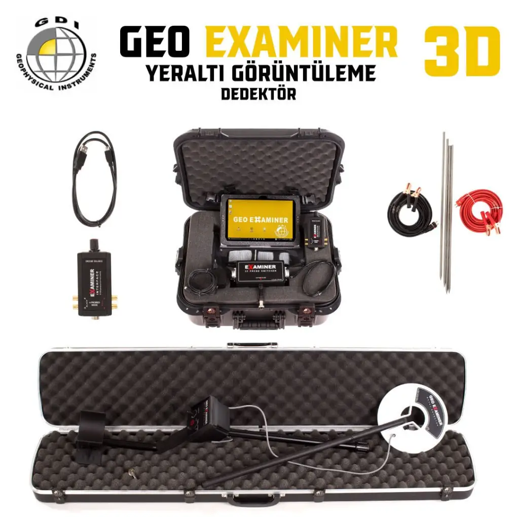 GDI Detectors GDI Geo Examiner 3D Tablet Kontrollü Görüntüleme Sistemi - Rezistivite ve Metal Dedektör Modüllü Paket