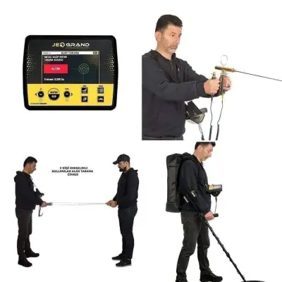 Avrupa Dedektör Jeogrand Çok Sistemli Dedektör Seti (Derin + Yüzey VLF + Pinpointer + Alan Tarama, 2D Ekran, Çoklu Başlık) görsel 2