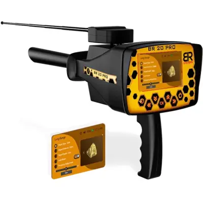 BR Detector BR20 Pro Uzun Menzilli Altın, Hazine ve Metal Arama Cihazı (Sinyal Filtreleme, Renkli Ekran, Çok Dilli)
