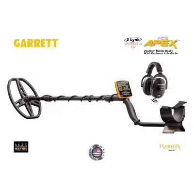 Garrett ACE Apex Multi-Flex Derin Arama Dedektörü (8.5x11" DD Raider Başlık ve Kablosuz Kulaklık) görsel 2