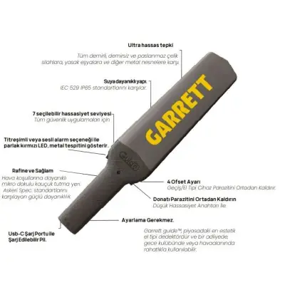 Garrett Guide El Tipi Güvenlik Tarayıcısı (Şarj Yuvalı) görsel 3