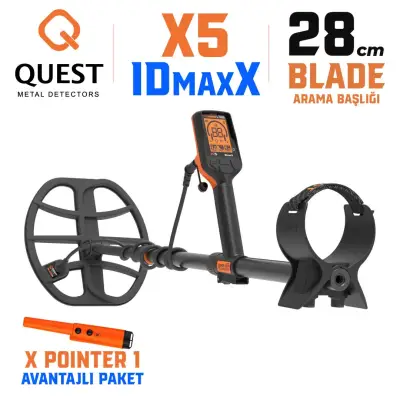 Quest X5 IDmaxX Su Geçirmez Çok Yönlü Dedektör (28 cm Gorila Blade Başlıklı) görsel 2