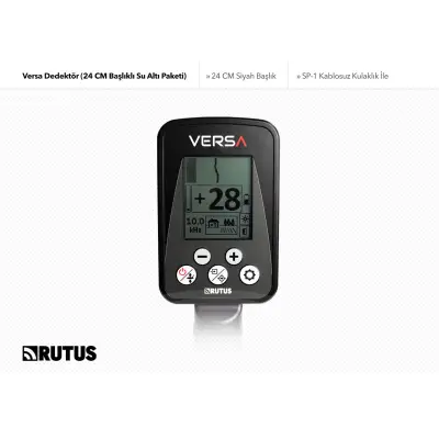 Rutus Versa Su Altı Odaklı Kompakt Başlıklı Çoklu Frekans Dedektör Paketi (24 cm DD)