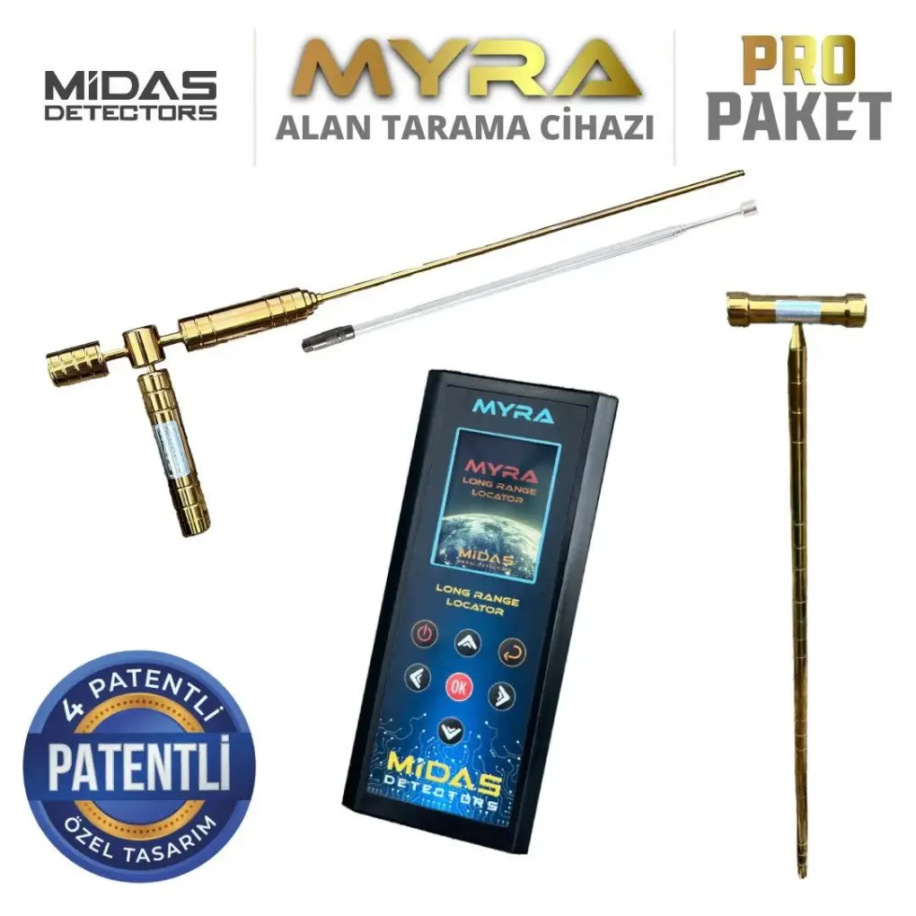 Midas Detectors Midas Myra Elektronik Uzun Menzilli Alan Tarama Sistemi - Pro Paket (Baton Dahil, Tüm Modlar)