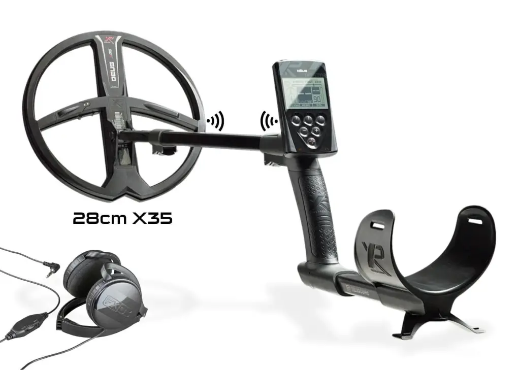 XP XP Deus Tam Kablosuz Dedektör — Ana Ünite, FX03 Kablolu Kulaklık ve 22 cm X35 Başlık